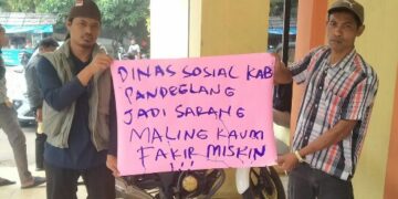 Lakukan Unjuk Rasa, Sembilan Organisasi di Pandeglang Tuntut Dinsos Agar Bertanggung Jawab Atas Hak KPM Bansos