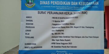 Proyek Rehabilitasi Ruang Kelas SKh. Negeri 01 Pandeglang Diduga Abaikan K3 Pekerja