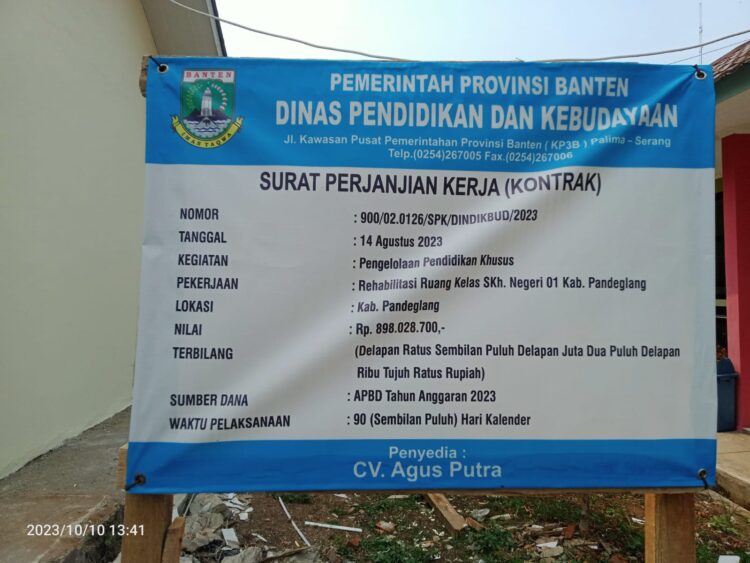 Proyek Rehabilitasi Ruang Kelas SKh. Negeri 01 Pandeglang Diduga Abaikan K3 Pekerja