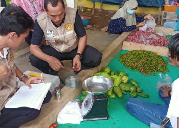 Disperindag Pesawaran Lakukan Uji Tera Puluhan Timbangan di Pasar Tegineneng