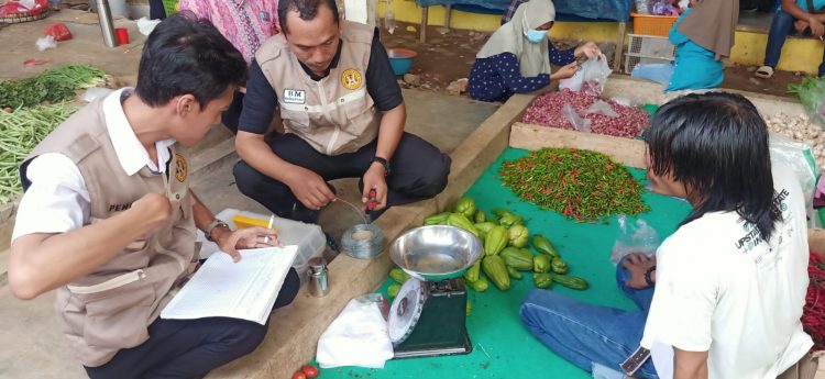Disperindag Pesawaran Lakukan Uji Tera Puluhan Timbangan di Pasar Tegineneng