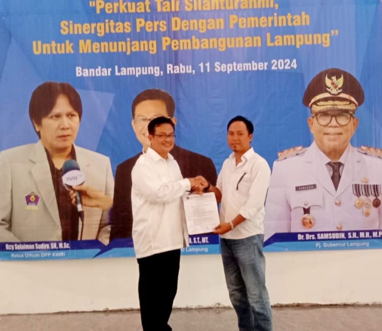 Re Suprihadi Resmi Dilantik Jadi Ketua KWRI Pesawaran Priode 2024 – 2028