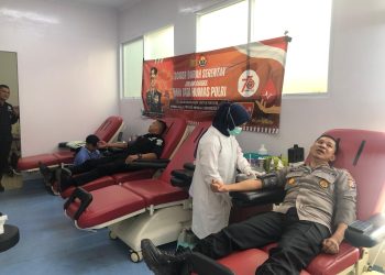 Sambut HUT Humas Polri ke-73, Bidhumas Polda Banten Gelar Donor Darah