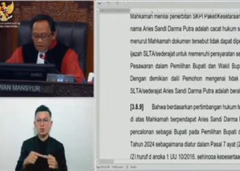MK Batalkan Kemenangan Aries Sandi pada Sengketa Pilkada Pesawaran 2024
