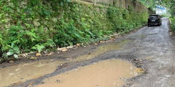 Jalan Berlubang di Dekat PT Sinar Sosro Dikeluhkan Warga, Dinilai Dapat Membahayakan Pengendara