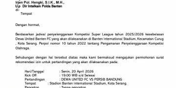 Laga Dewa United vs Persib Bandung Digelar Tanpa Penonton