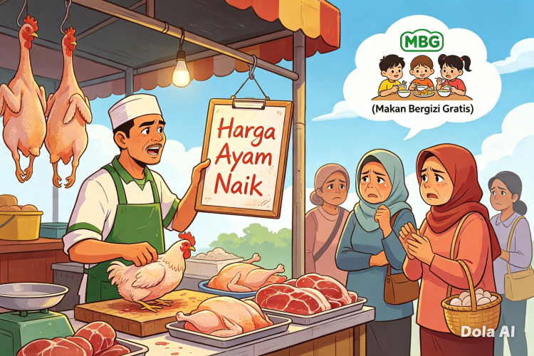 Harga Daging Ayam di Pasar Pandeglang Meroket Pasca Beroperasi Kembali MBG